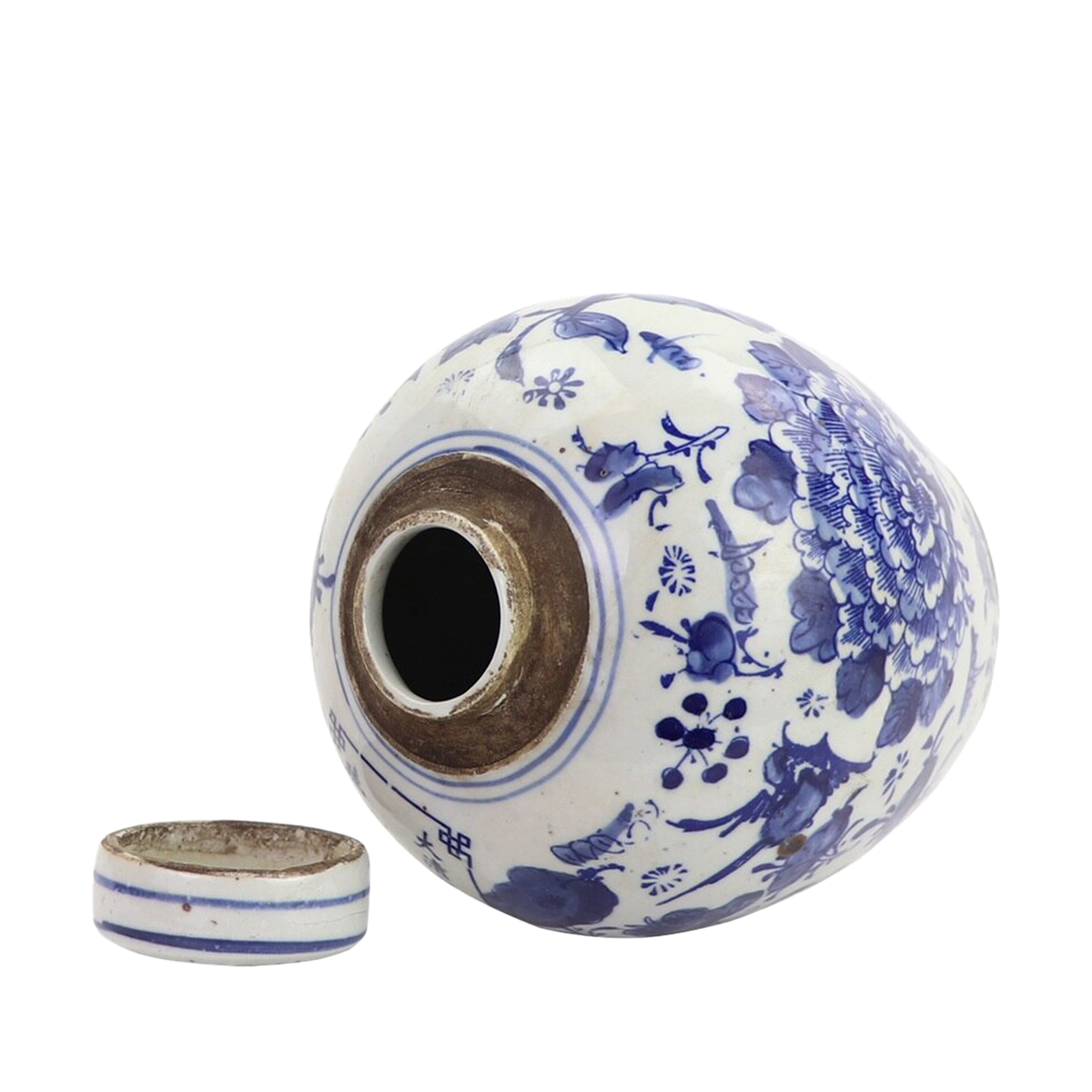 BW Tiny Lid Mini Jar Peony Lotus Motif