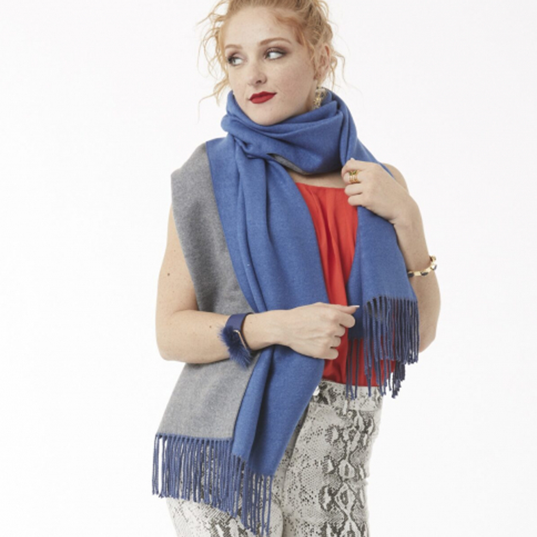Cobalt Blue and Grey Wrap