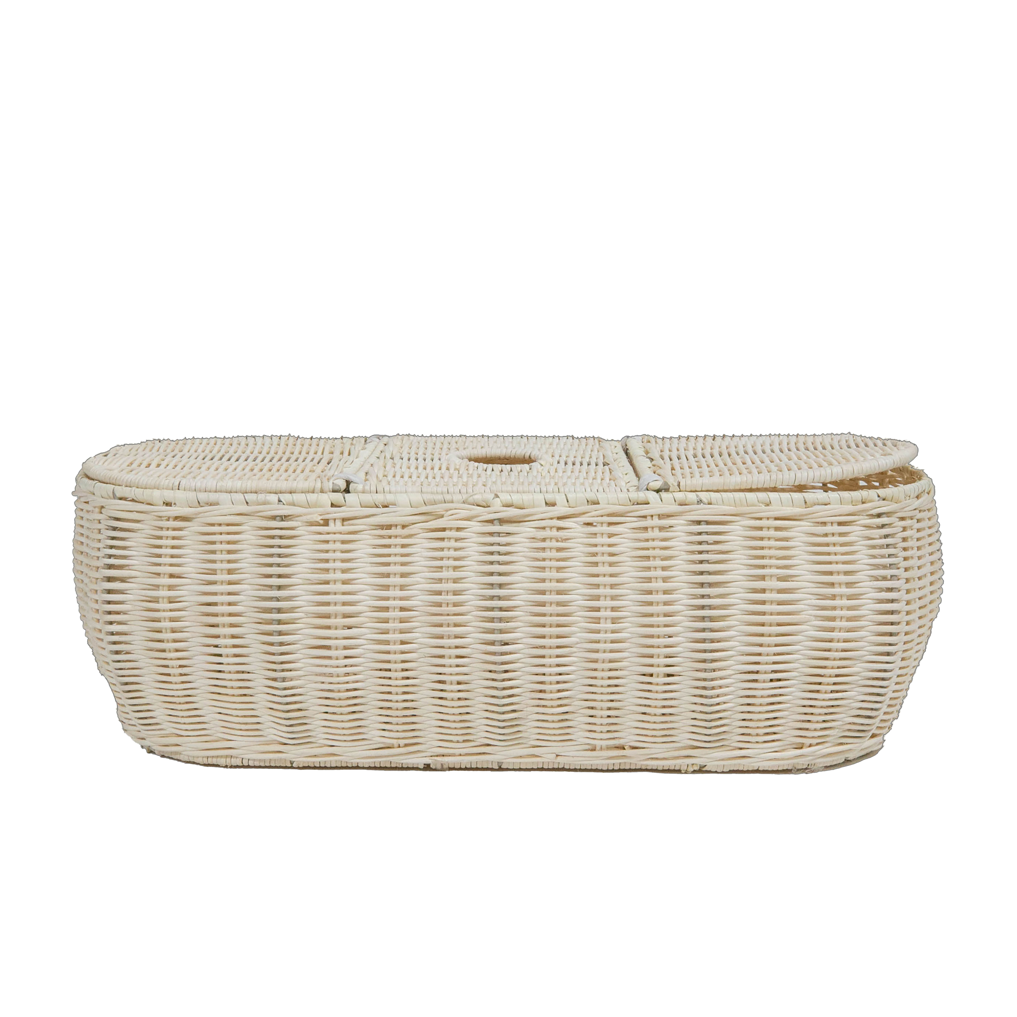 3 Part Tissue Basket in Rattan