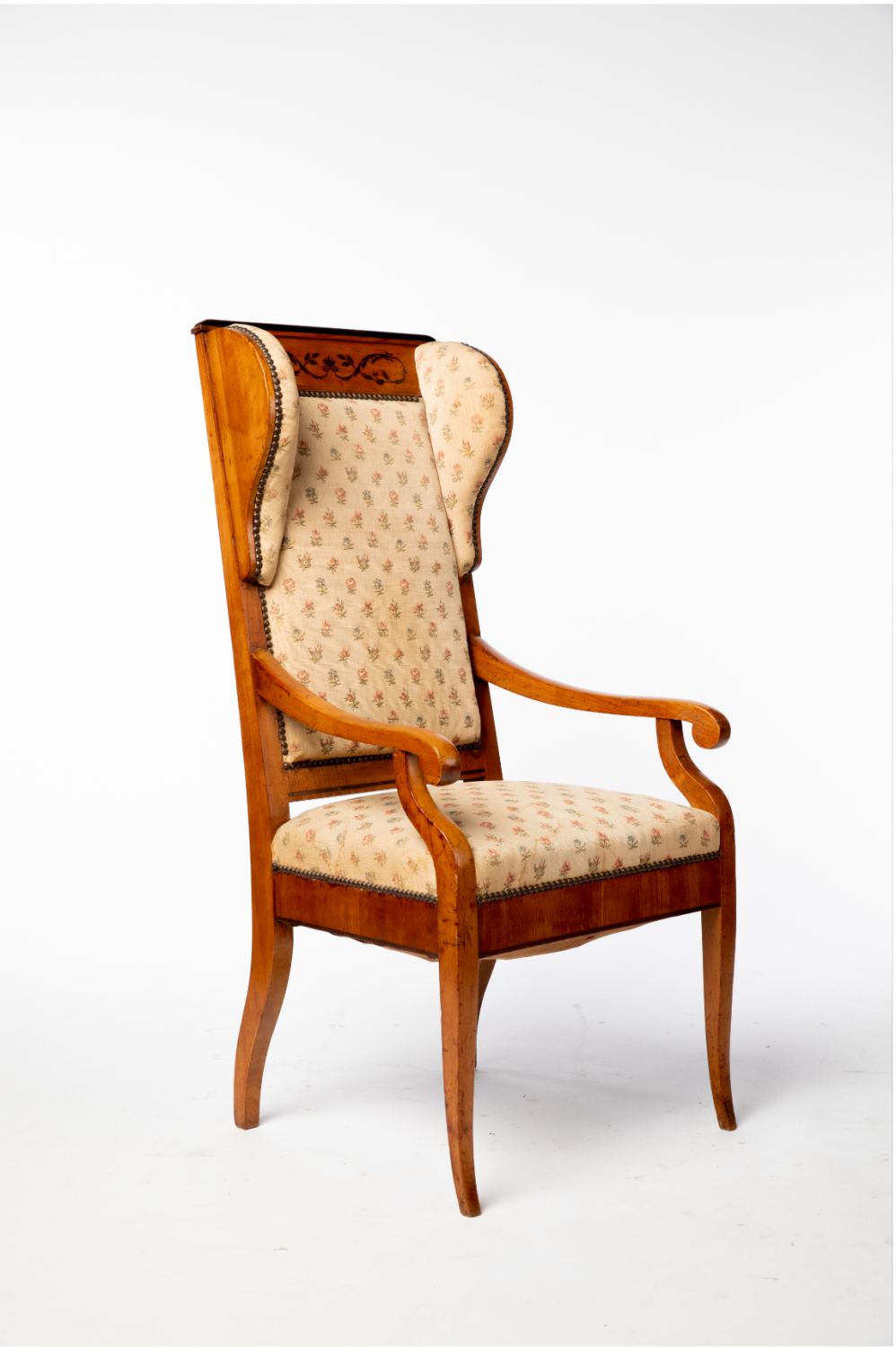 Mid 19th Century Biedermeier Style Wingback Armchair