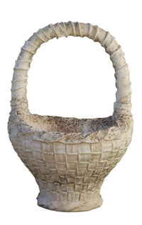 Large Cast Stone Basket Garden Planter