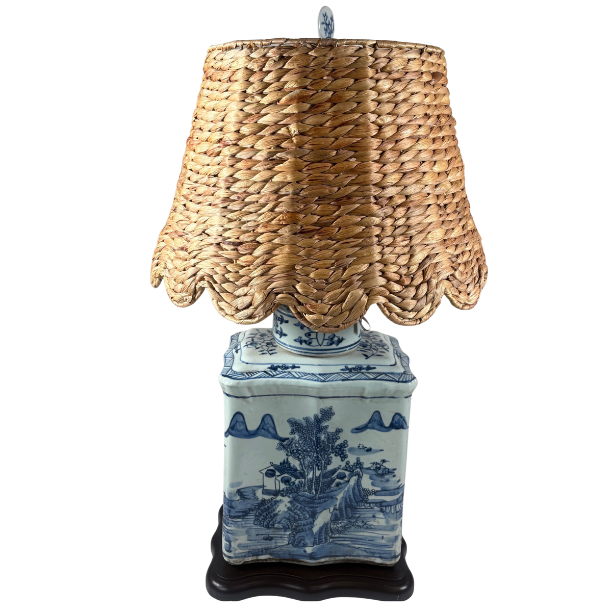 Pair of Blue and White Chinese Porcelain Ginger Jar Table Lamps