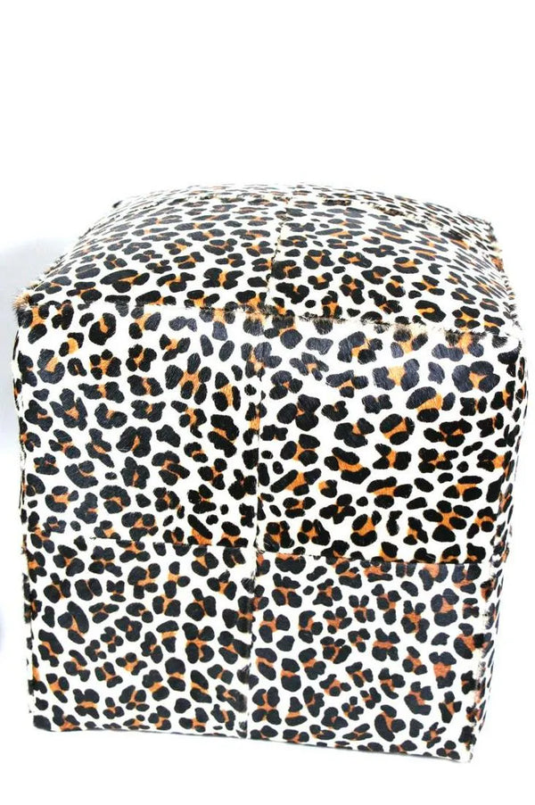 Pair of Leopard Print Ottomans