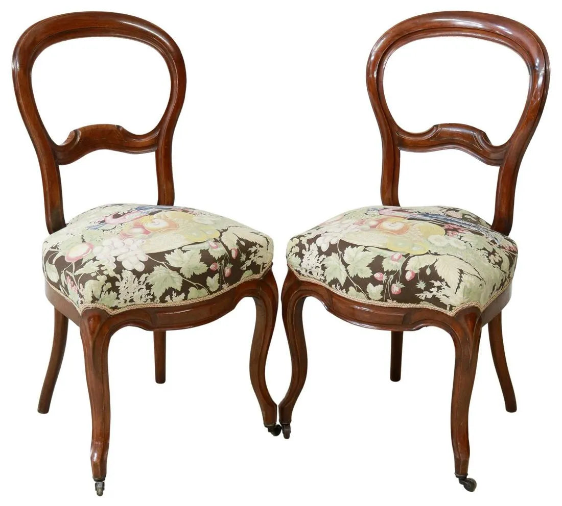 Pair of French Louis Philippe Mahogany Side Chairs