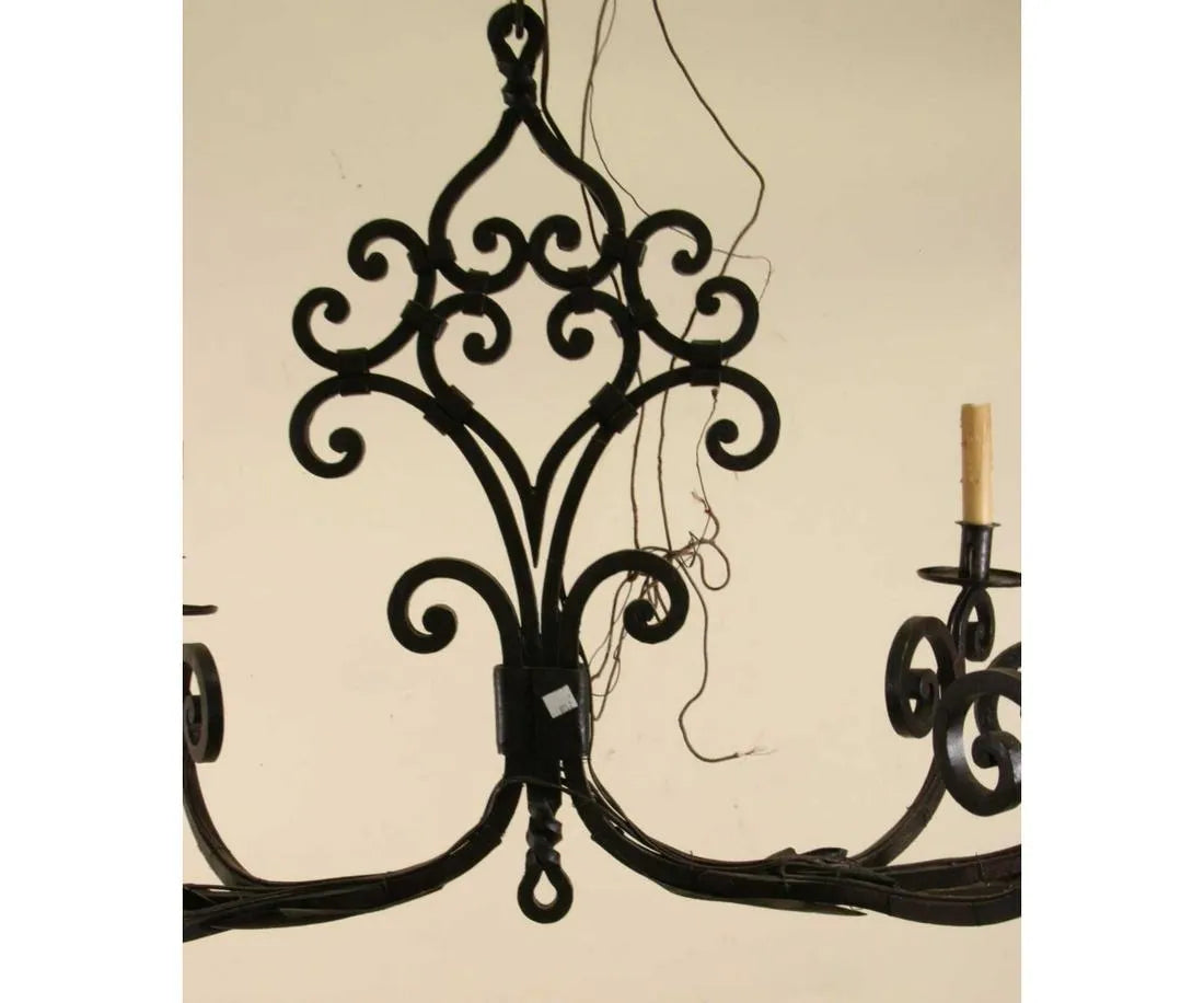 Vintage French Iron Chandelier