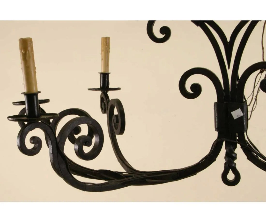 Vintage French Iron Chandelier