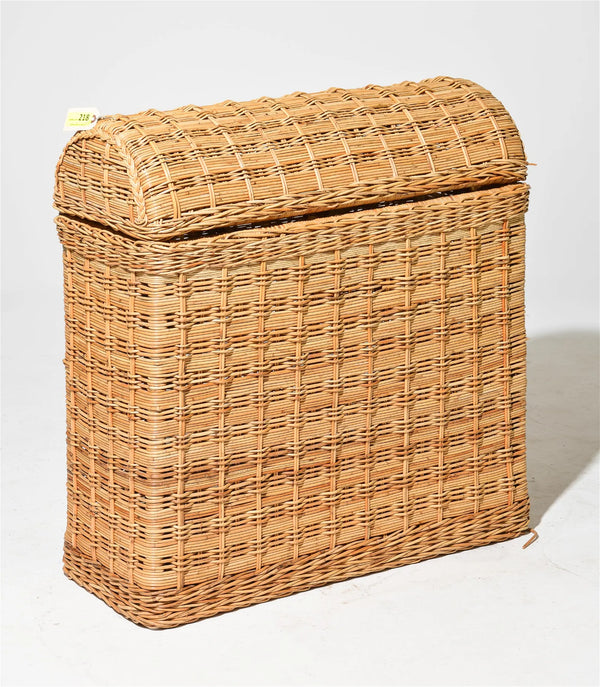 Tall Wicker Basket/Hamper with Lid