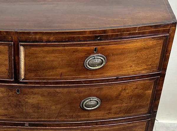 Circa 1850's Georgian Mahogany Bow Front Chest