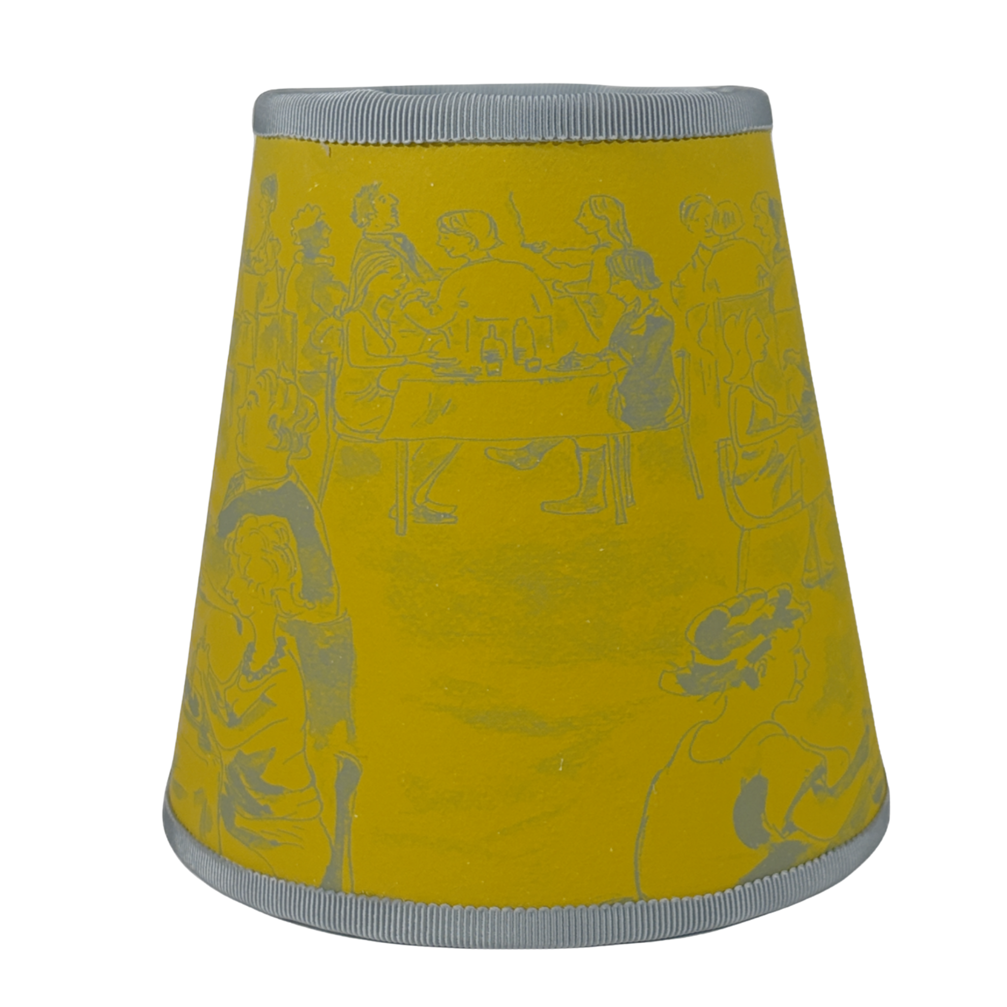 Restuarant Scene in Mustard and Slate Shade Cover