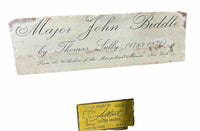 Thomas Sully (1783-1879) "Major John Biddle" Vintage Print on Board