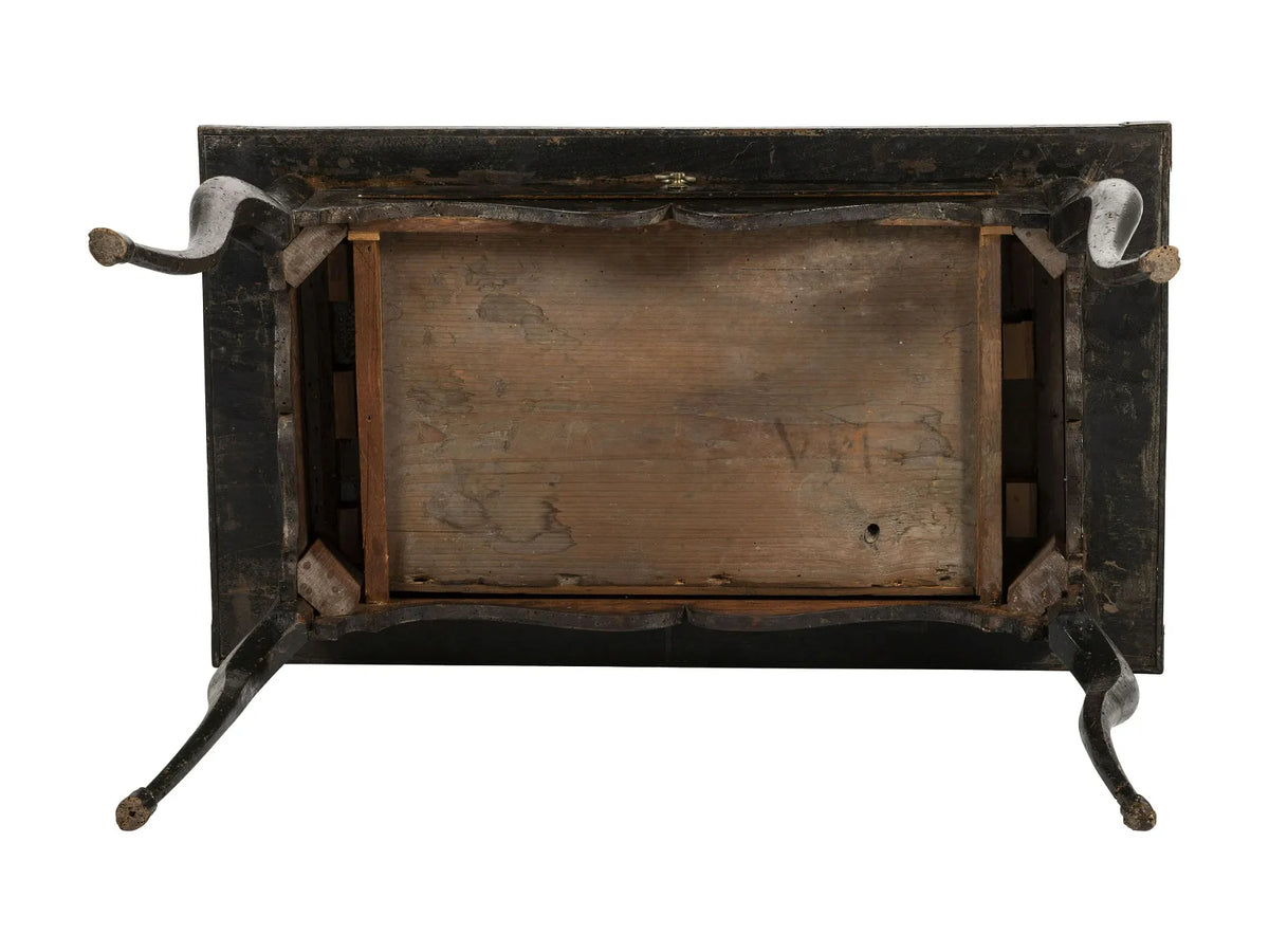 A Continental Black-Japanned Writing Table