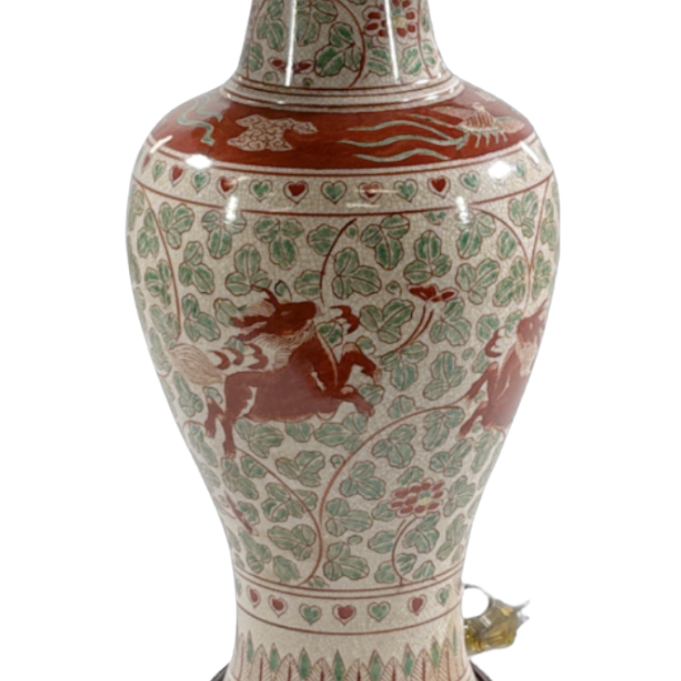 Pair of Chinese Porcelain Baluster Urn Mounted Lamps