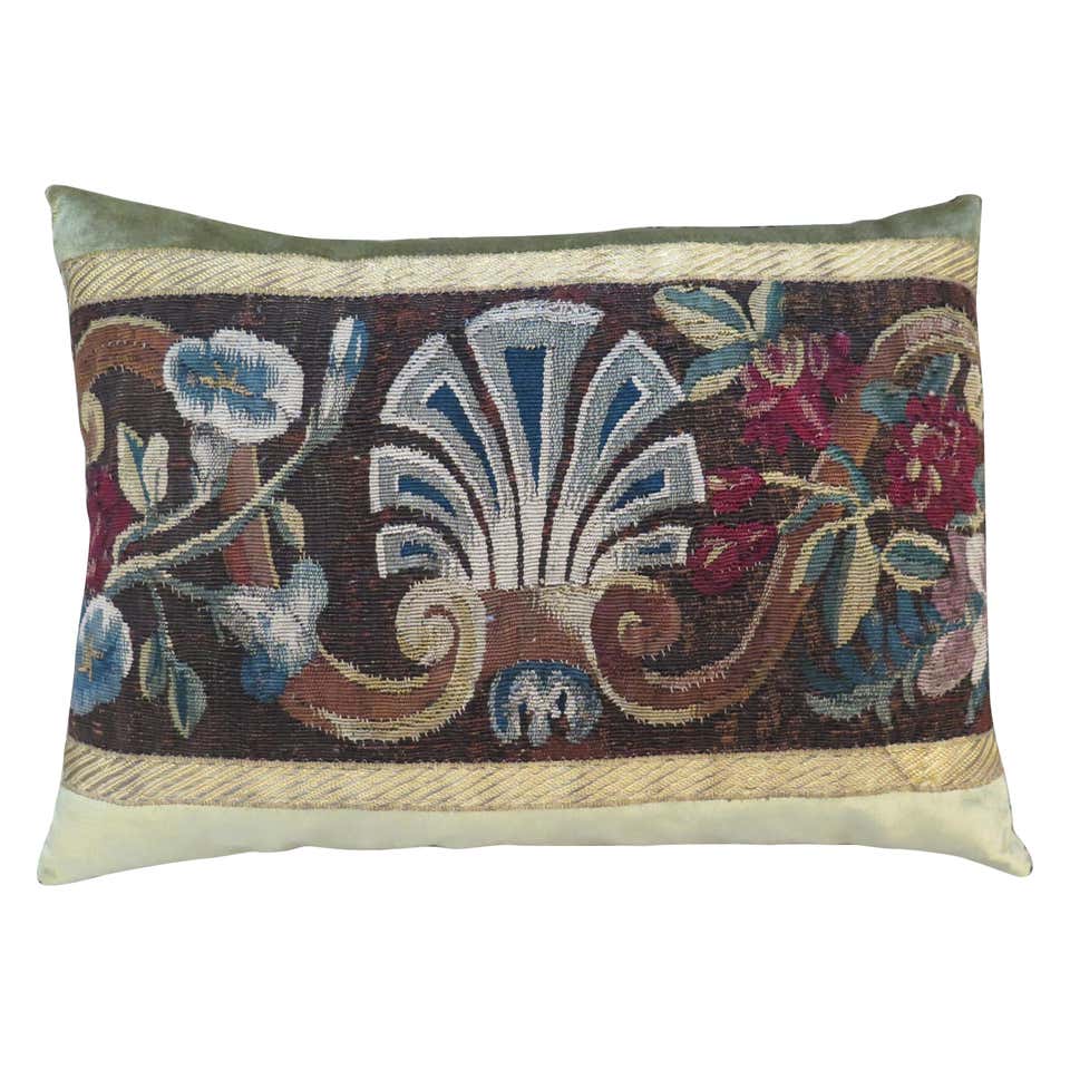 18th Century Tapestry Silk Velvet Pillow