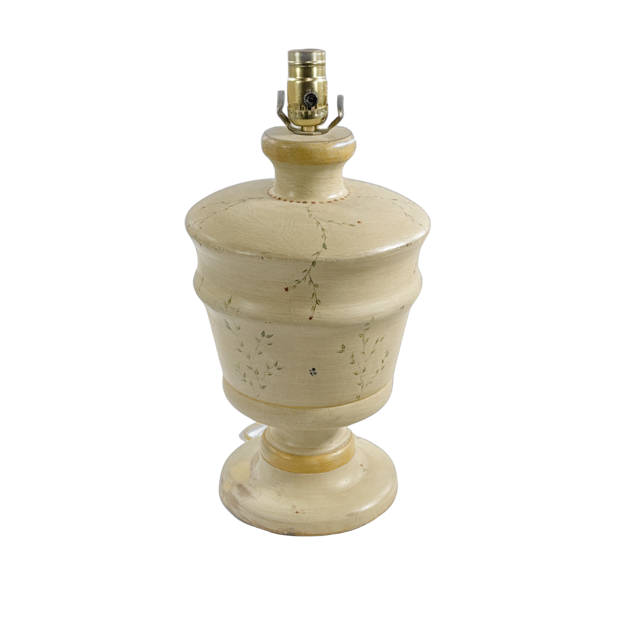 Pair of Distressed Flower Lamps