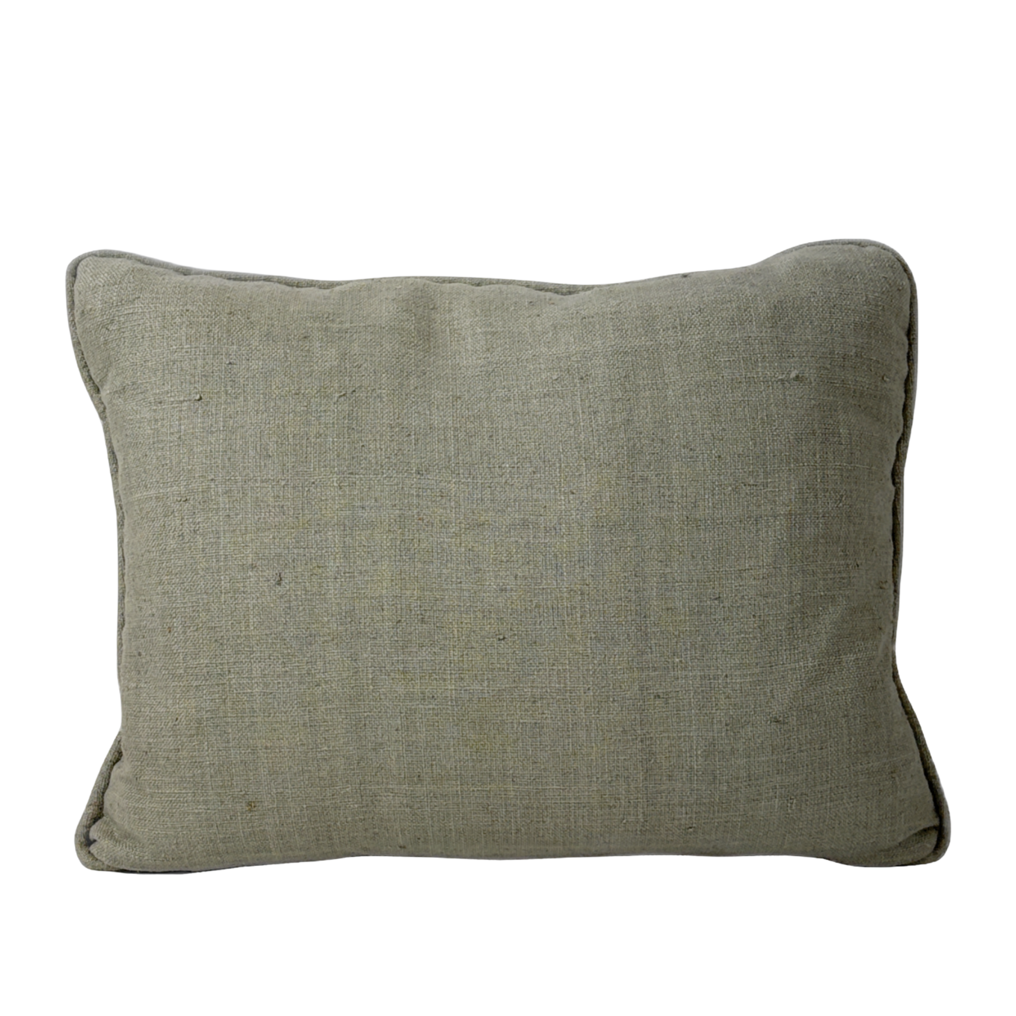 Hand painted vintage linen lumbar pillow