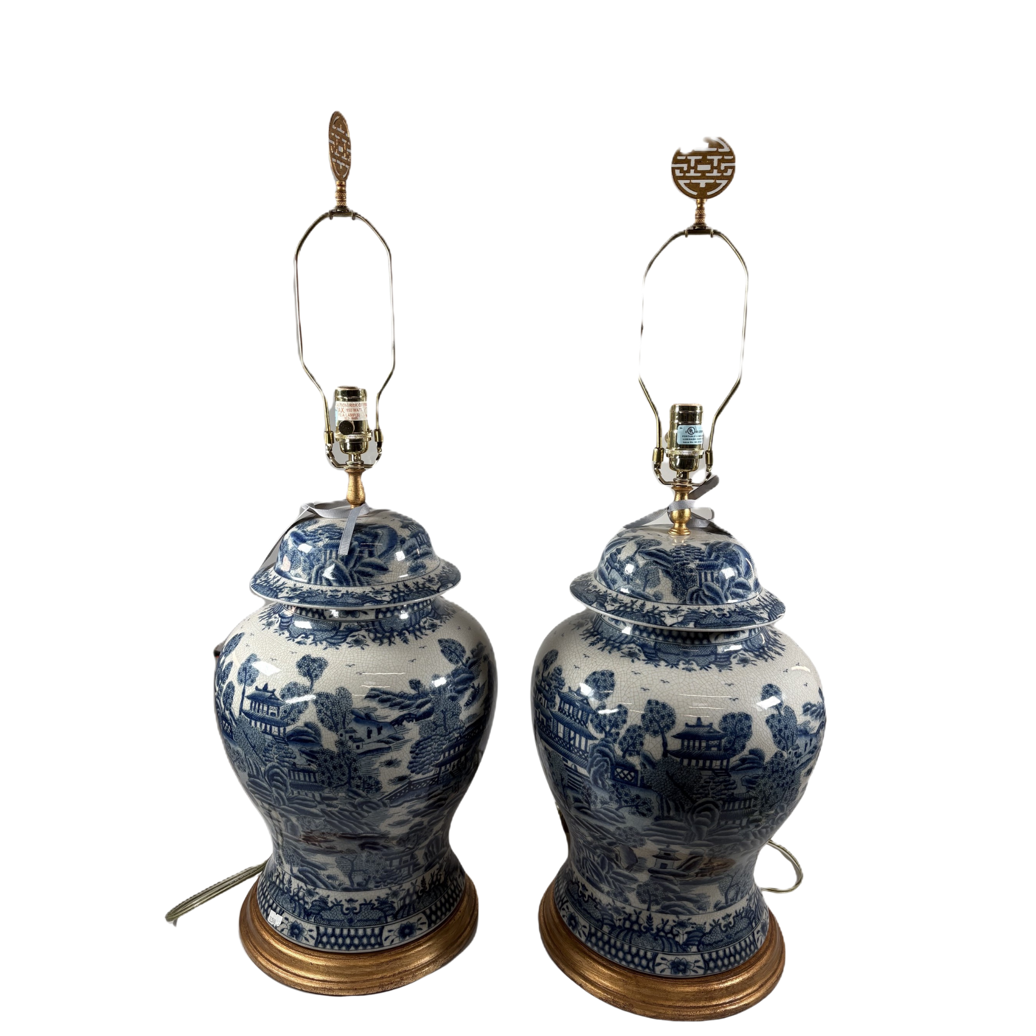 Pair of Chinese Ginger Jars as Table Lamps