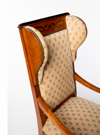Mid 19th Century Biedermeier Style Wingback Armchair