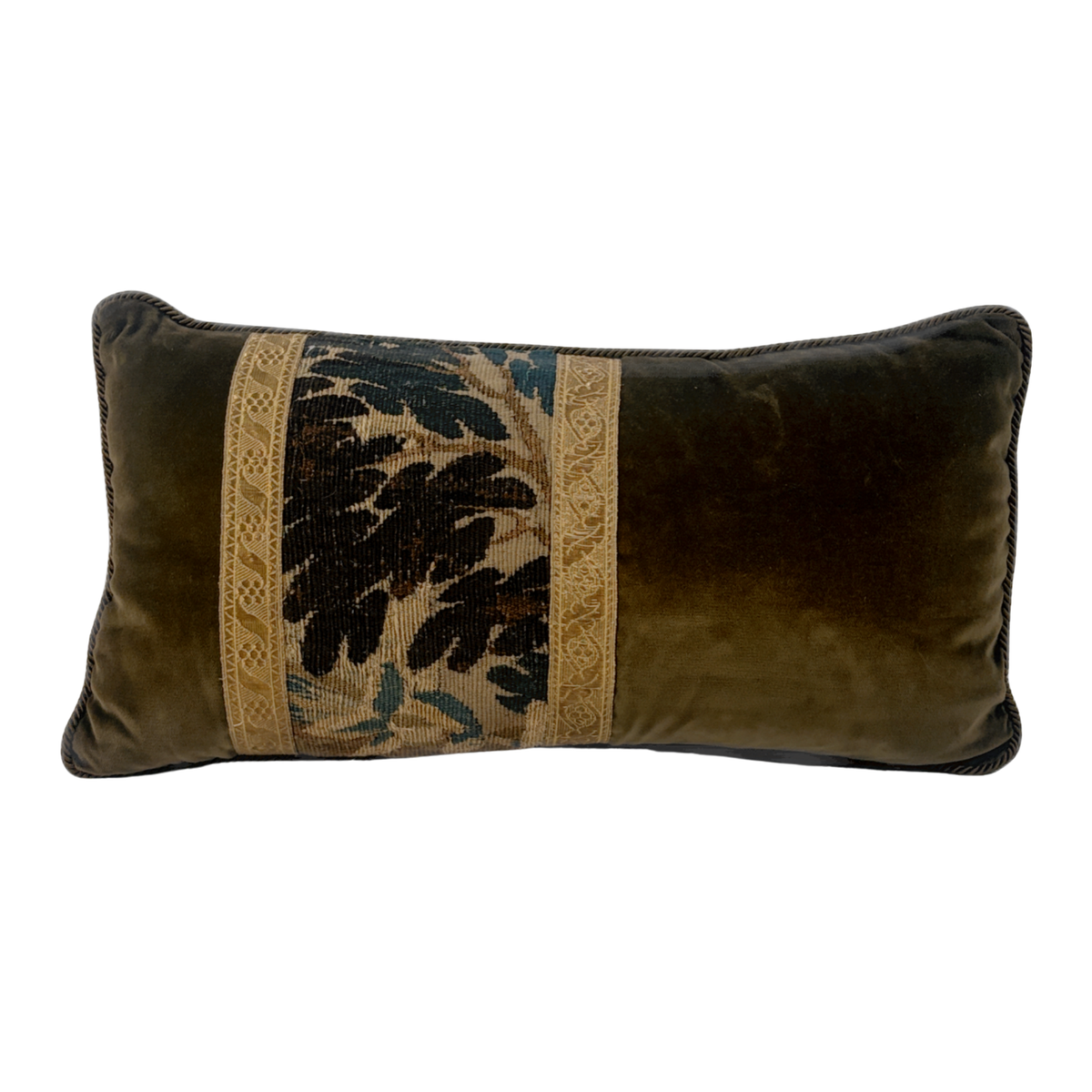 lumbar tapestry pillow green