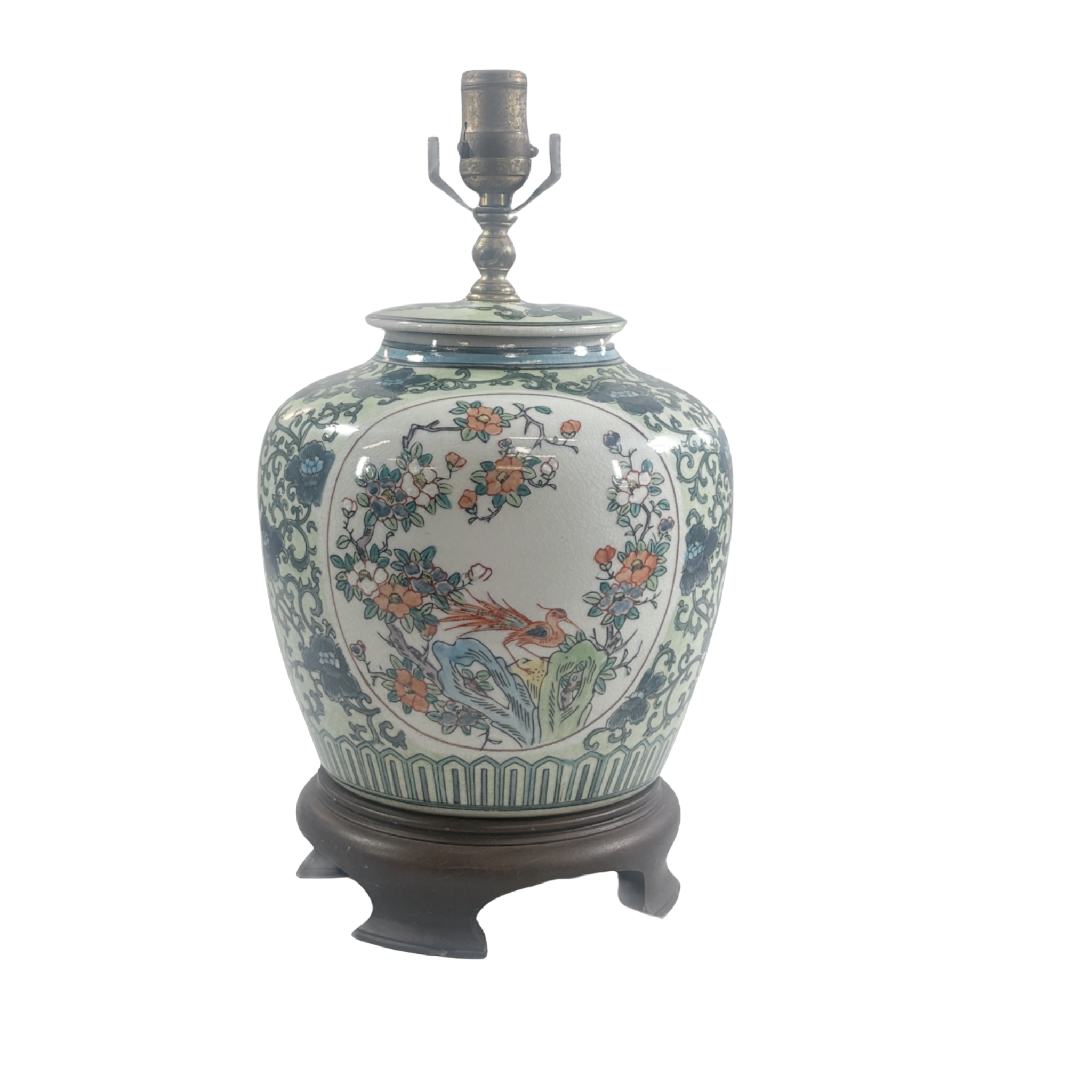 Chinese Floral Vase Lamp