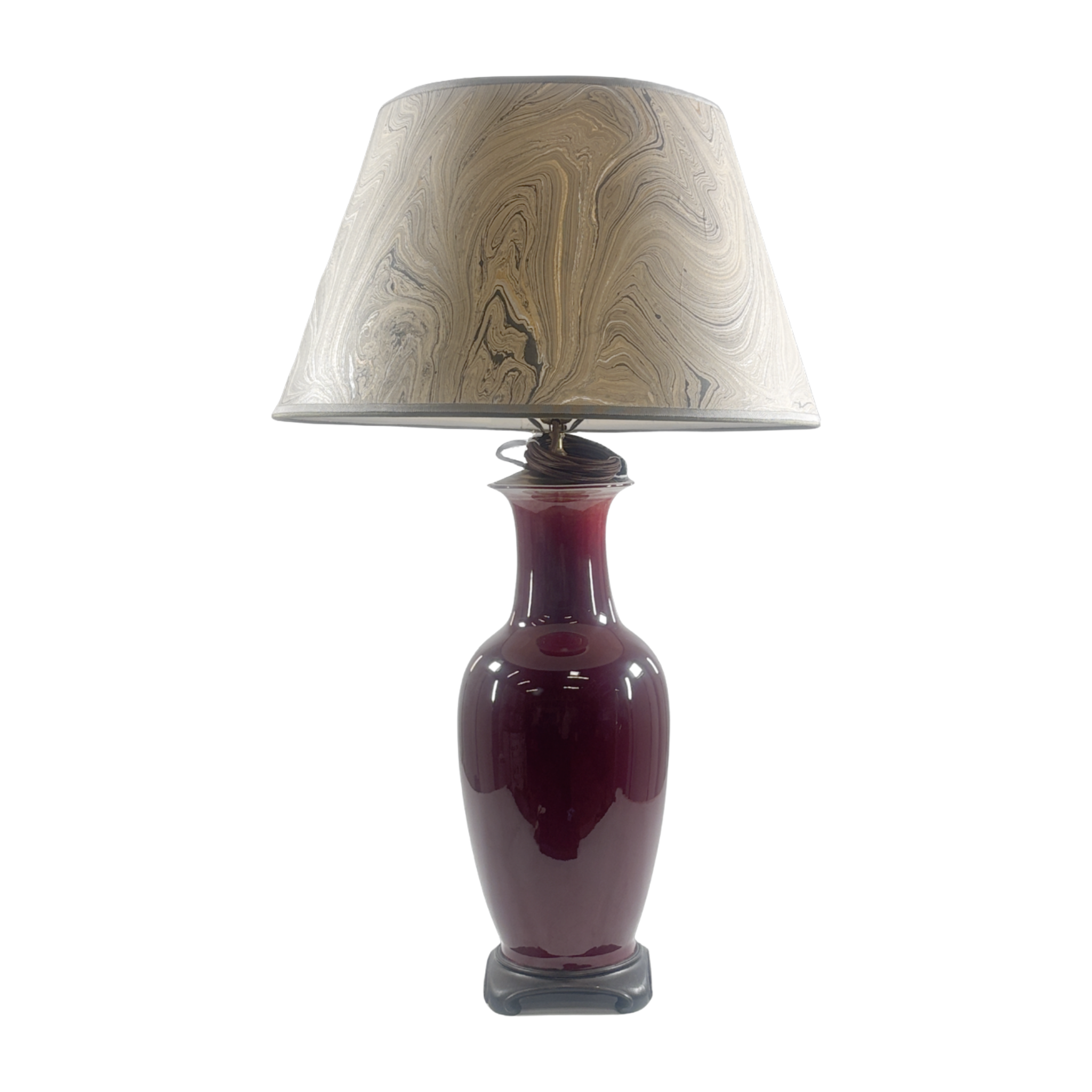 Pair of Chinese Sang de Boeuf Vases as Table Lamps