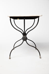 French Marble Cast Iron Curule Bistro Table