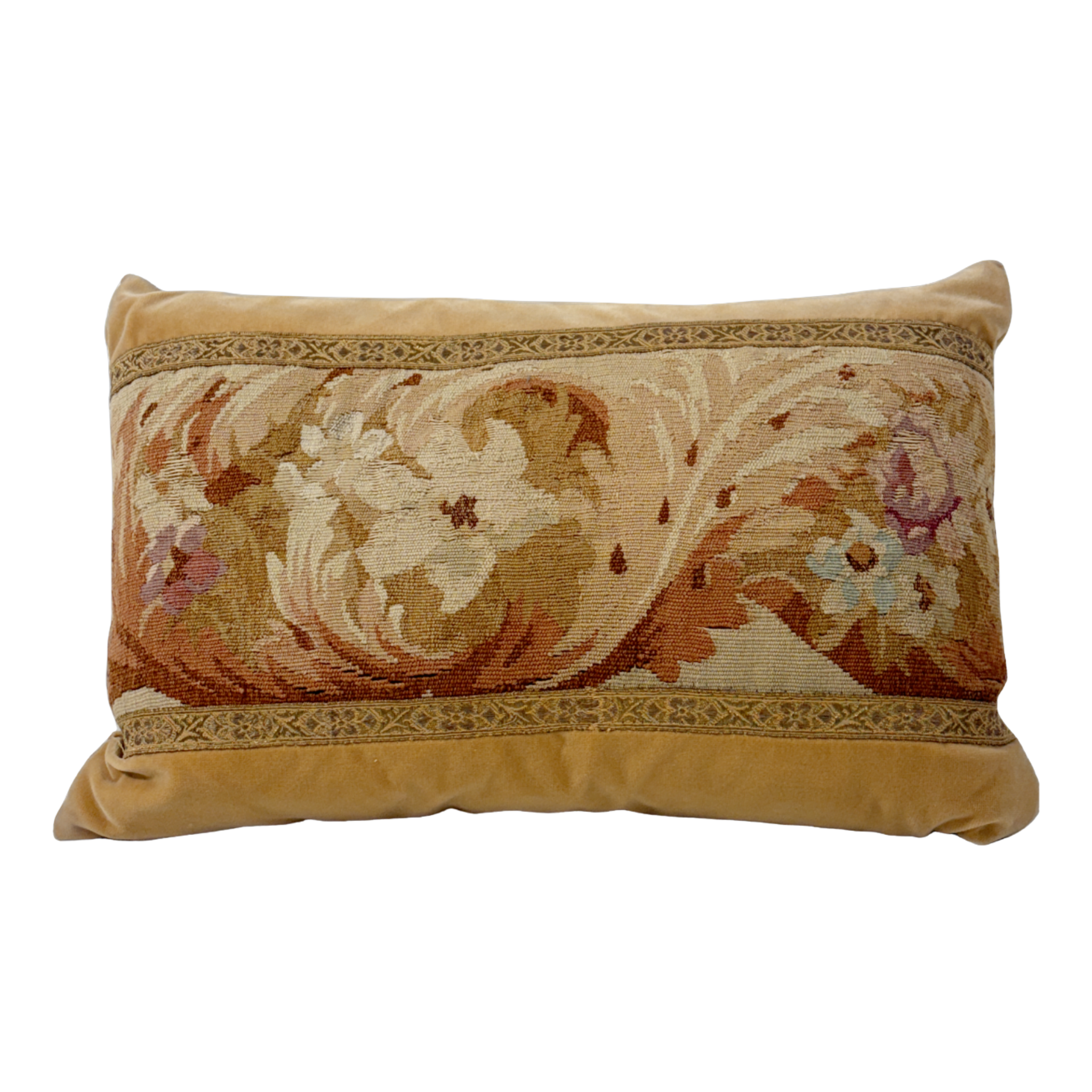 vintage 19th century tapestry lumbar pillow