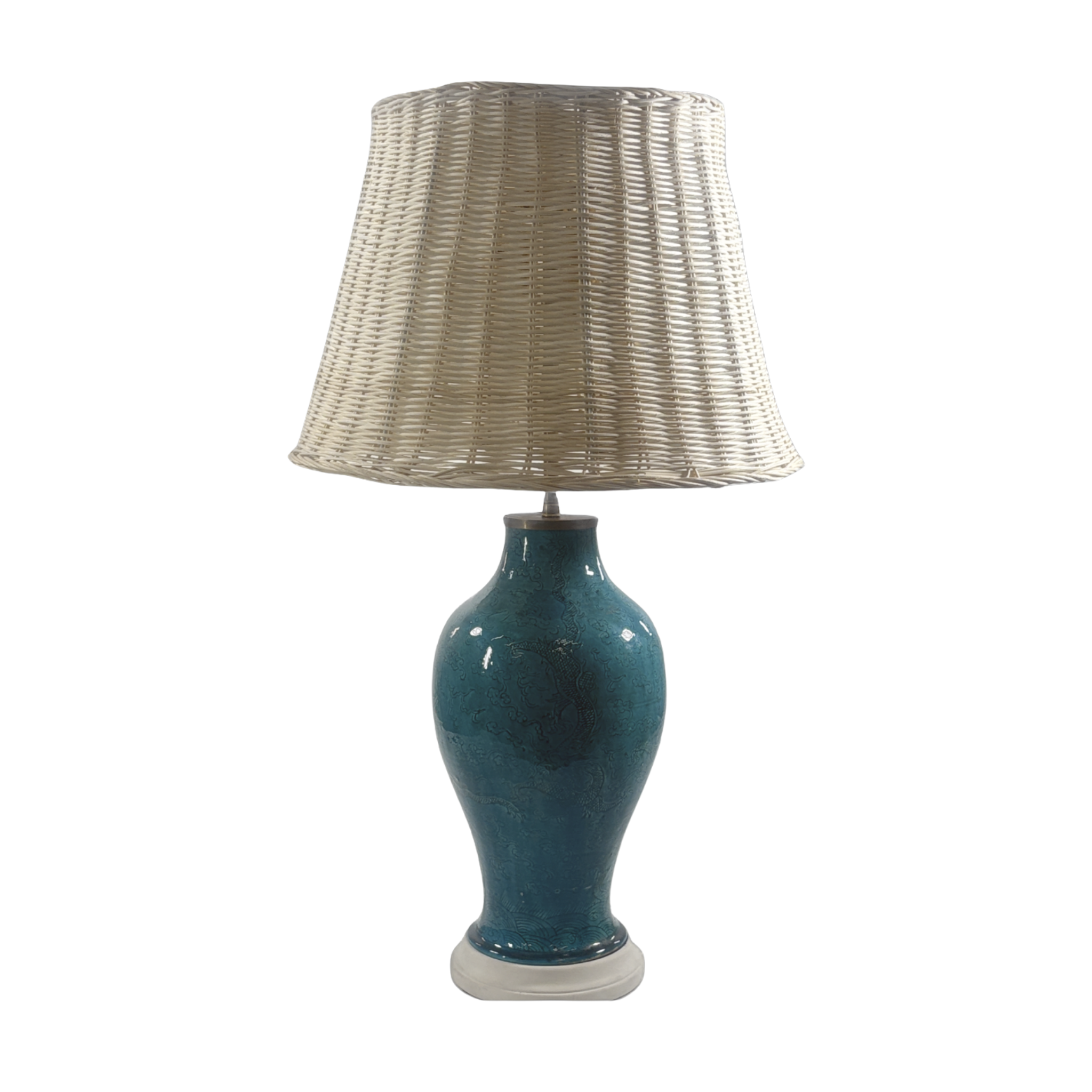 Chinese Aqua Glazed Lamp