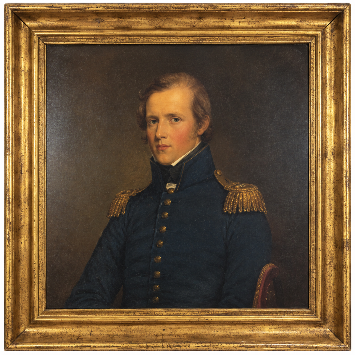 Thomas Sully (1783-1879) "Major John Biddle" Vintage Print on Board