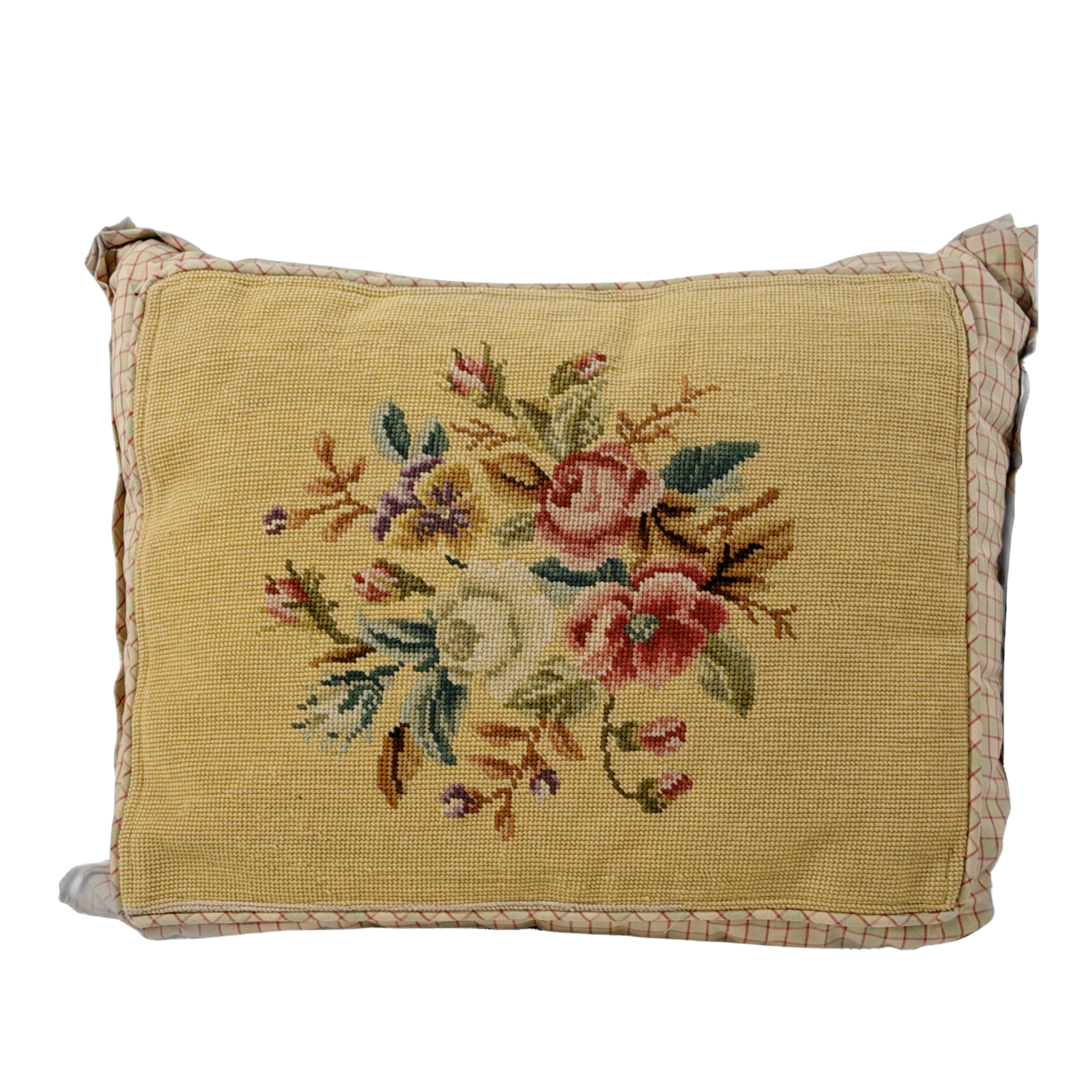 Large Floral Needlepoint Pillow