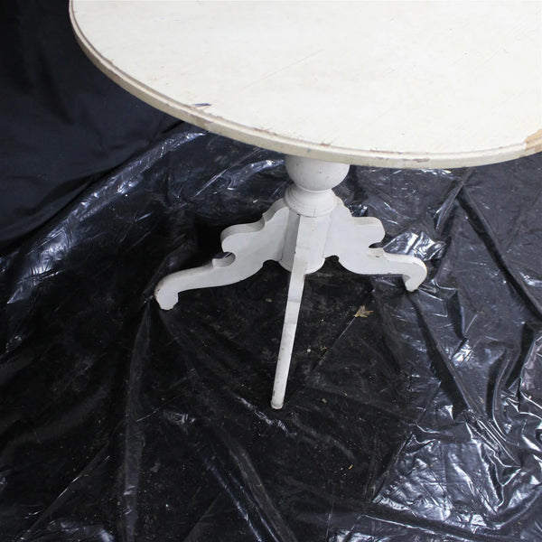 Round Painted Pedestal Base Table