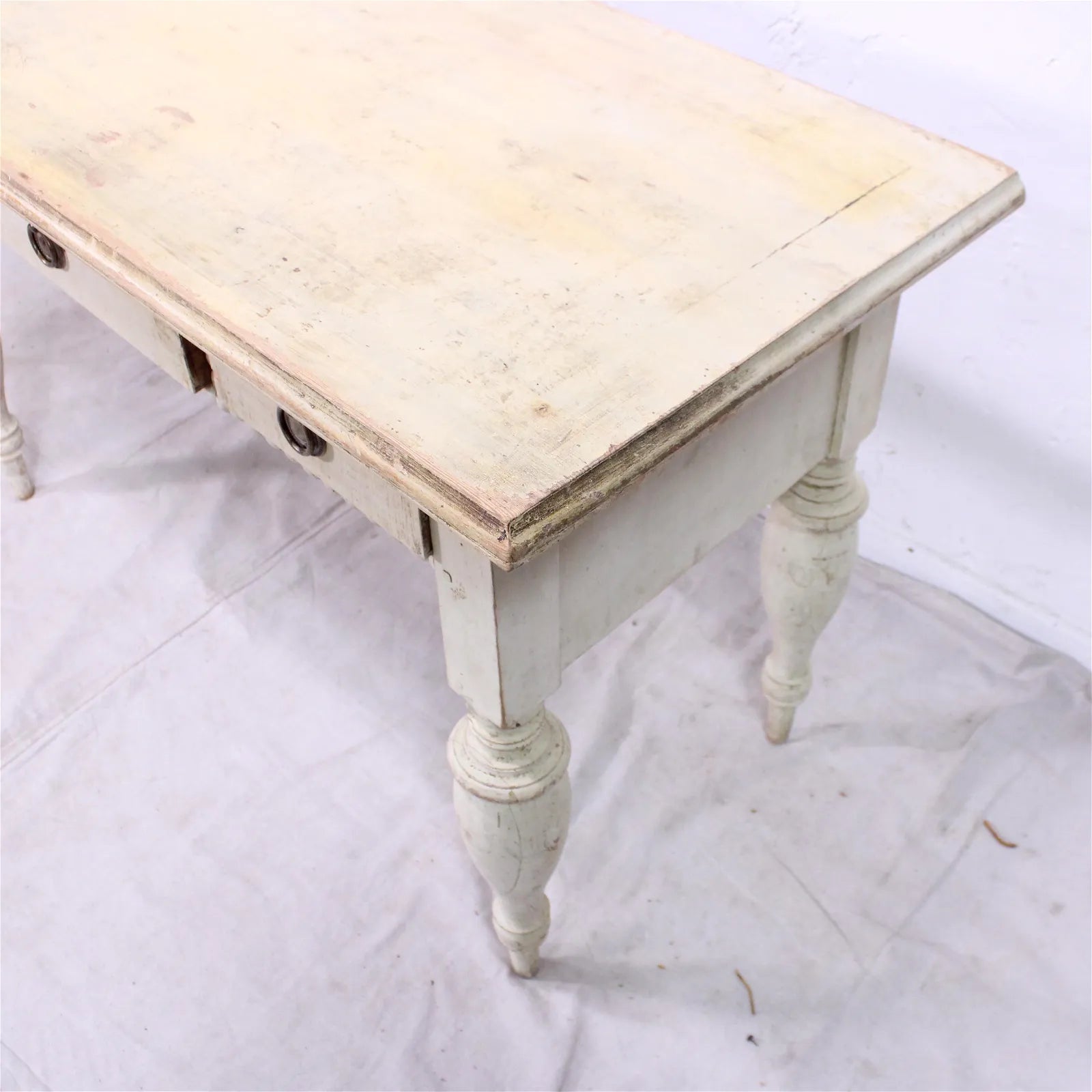Painted Swedish Gustavian Style Two Drawer Desk