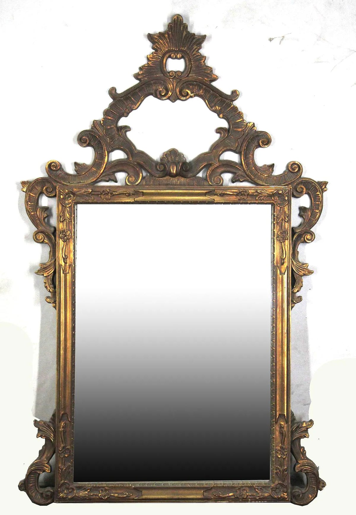 Baroque Style Gilt Framed Beveled Glass Mirror