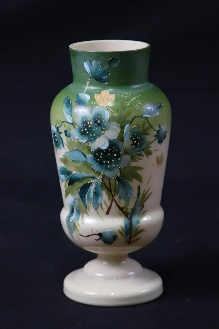 Pair of Circa 1900 Bristol Glass Vases