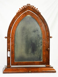 Large Victorian Gothic Mahogany Free Standing Mirror