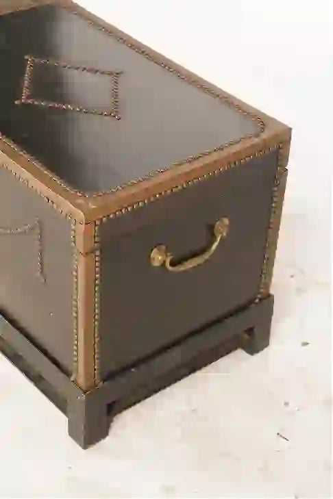 Portuguese Studded Leather Trunk