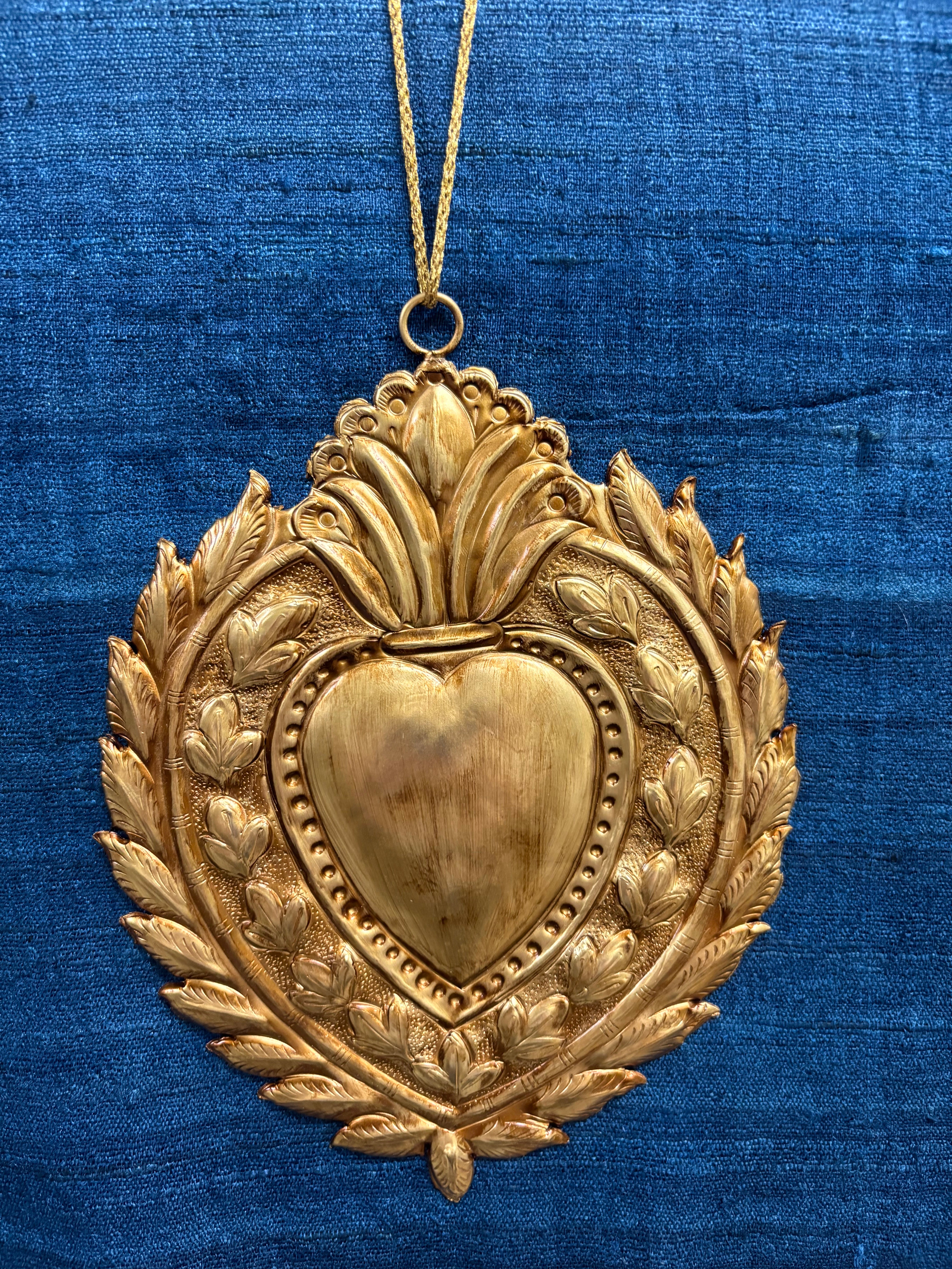 Antique Embossed Heart Ornament