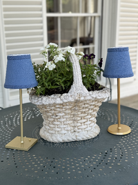 Small Linen Shade Cover in Blue Linen