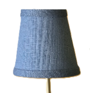 Small Linen Shade Cover in Blue Linen