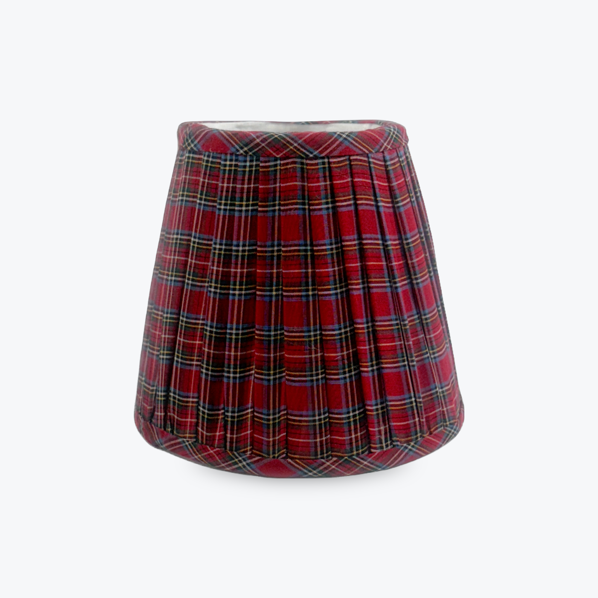 Gathered Red Stewart Plaid Shade Cover