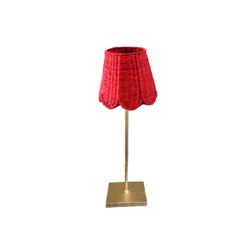 Small Seagrass Shade Cover (Scalloped in Red)