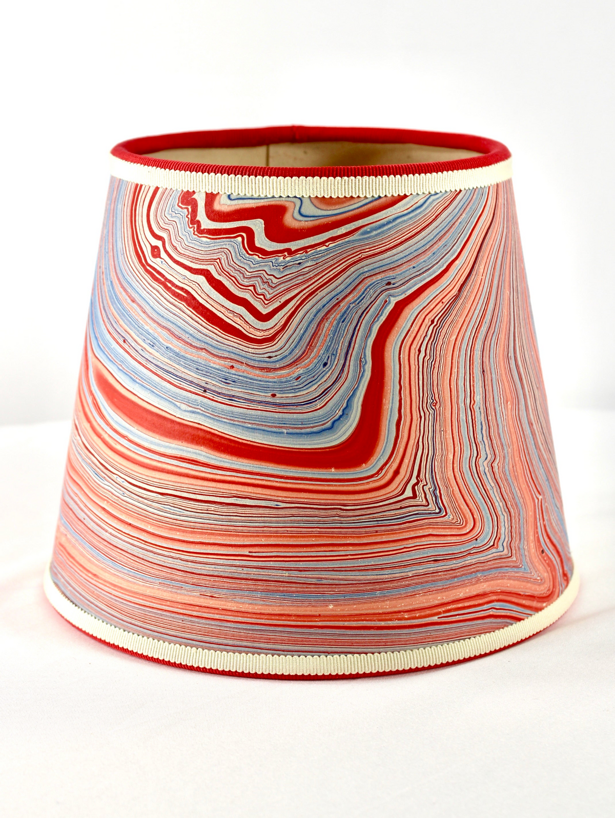 Small Empire Lampshade in Red, White, and Blue Marble