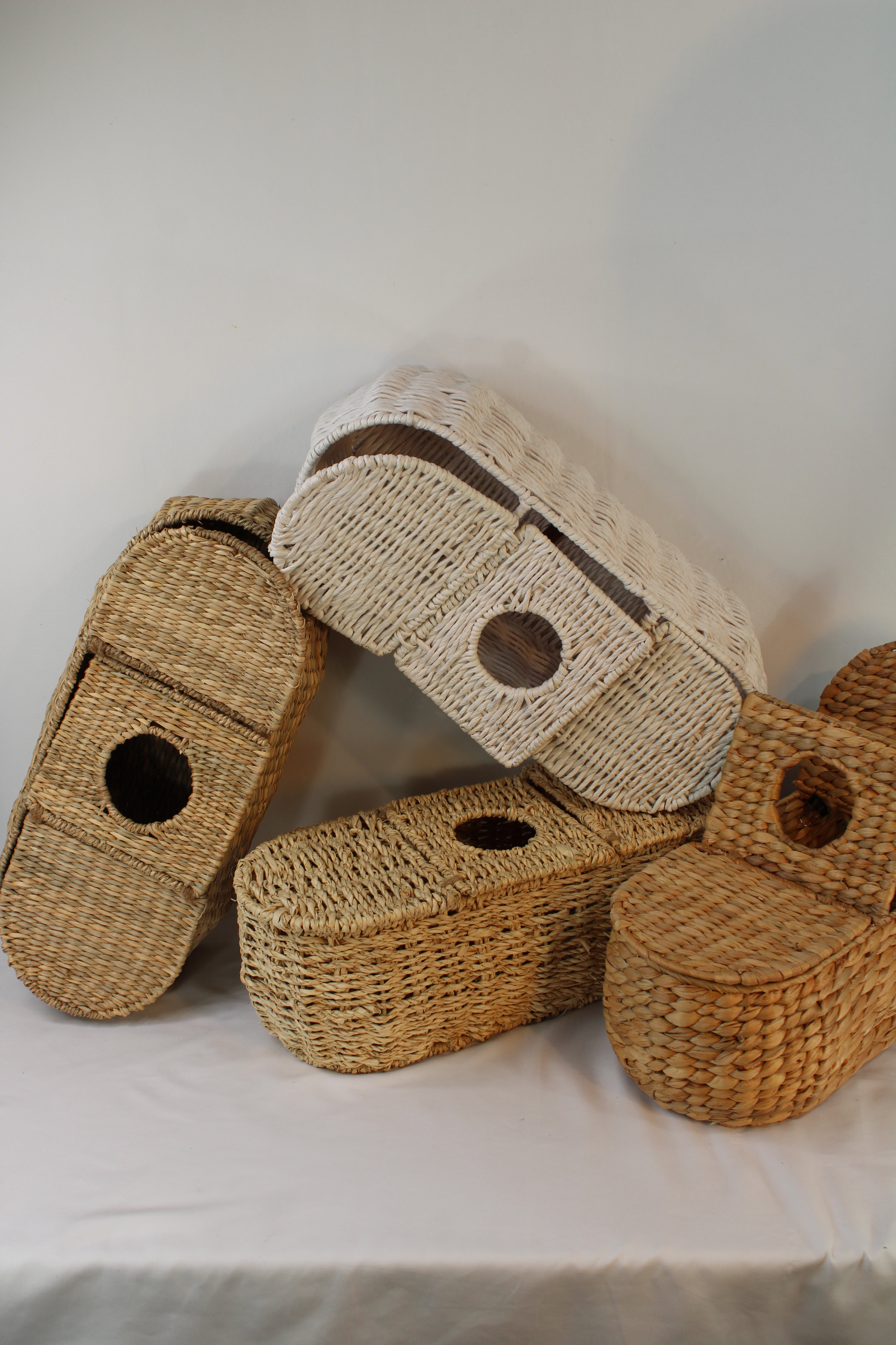 3-Part Rattan Tissue Basket (in Farrow & Ball De Nimes)