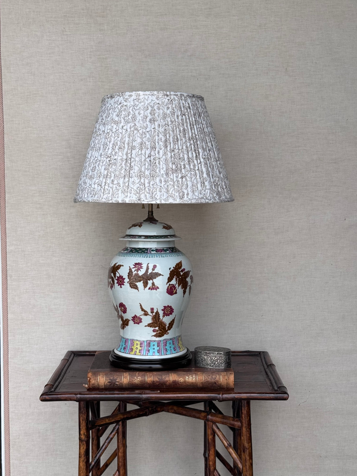 Large Chinese Famille Rose lamp