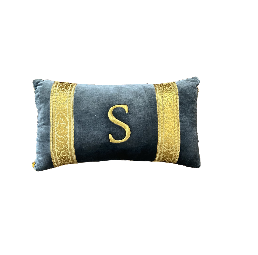Monogram Silk Velvet Pillow