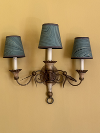 Sconce Lampshade in Marbled Emerald