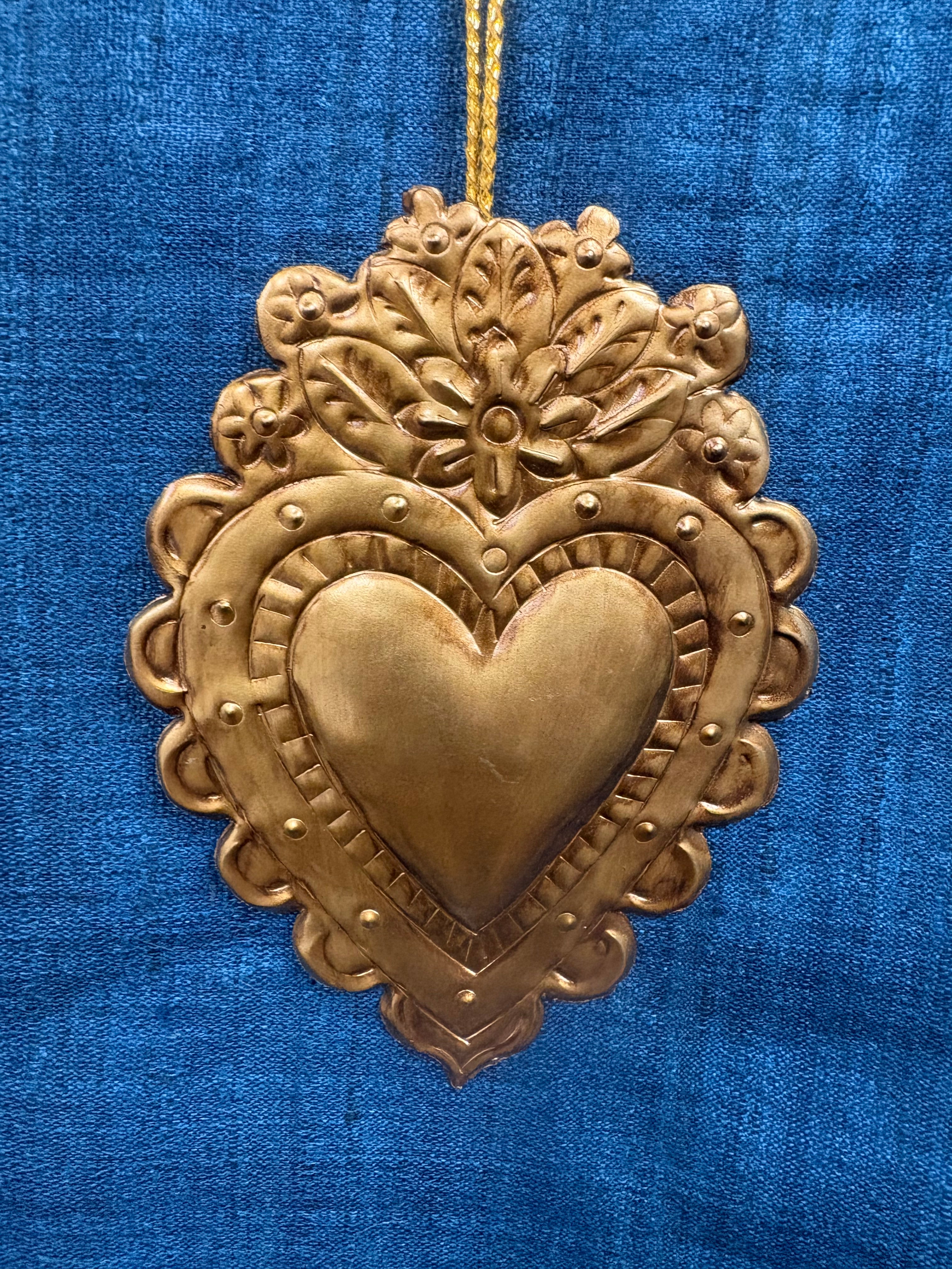 Leaf with Flower and Heart Ornament