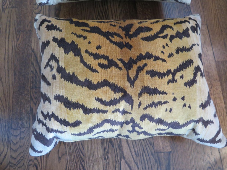 Scalamandré Le Tigre Silk Gold Velvet Pillows