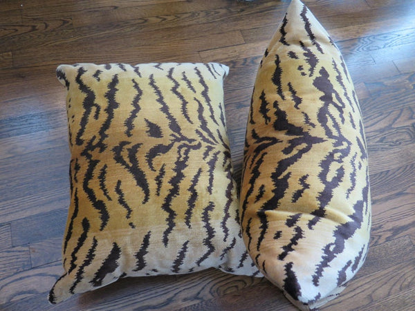 Scalamandré Le Tigre Silk Gold Velvet Pillows