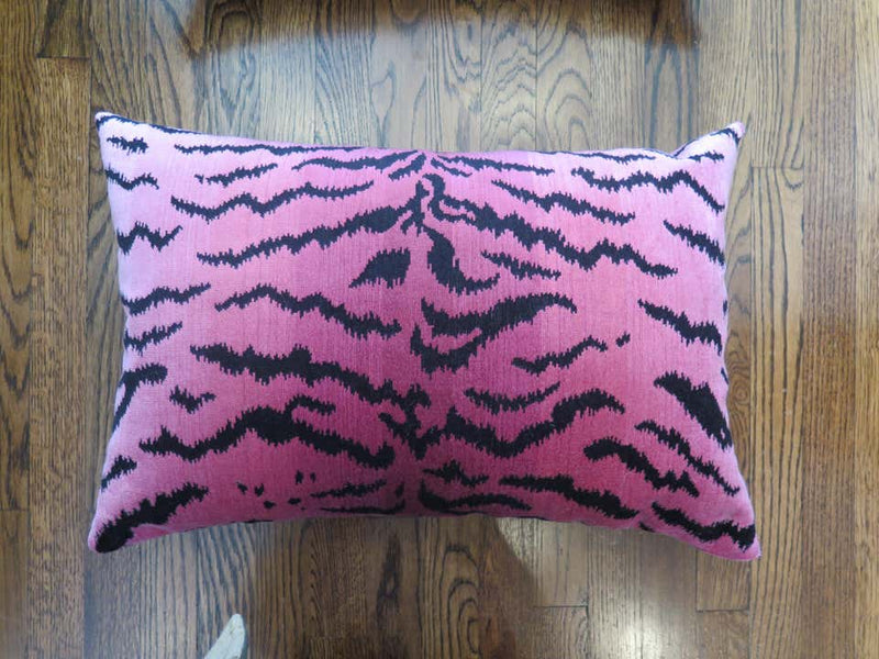 Scalamandré Le Tigre Silk Pink Velvet Pillows