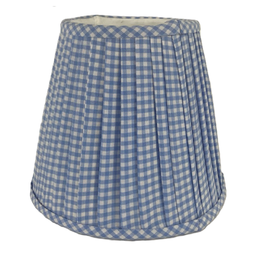 Small Maison Maison Design Shade Cover (Gingham in Light Blue)